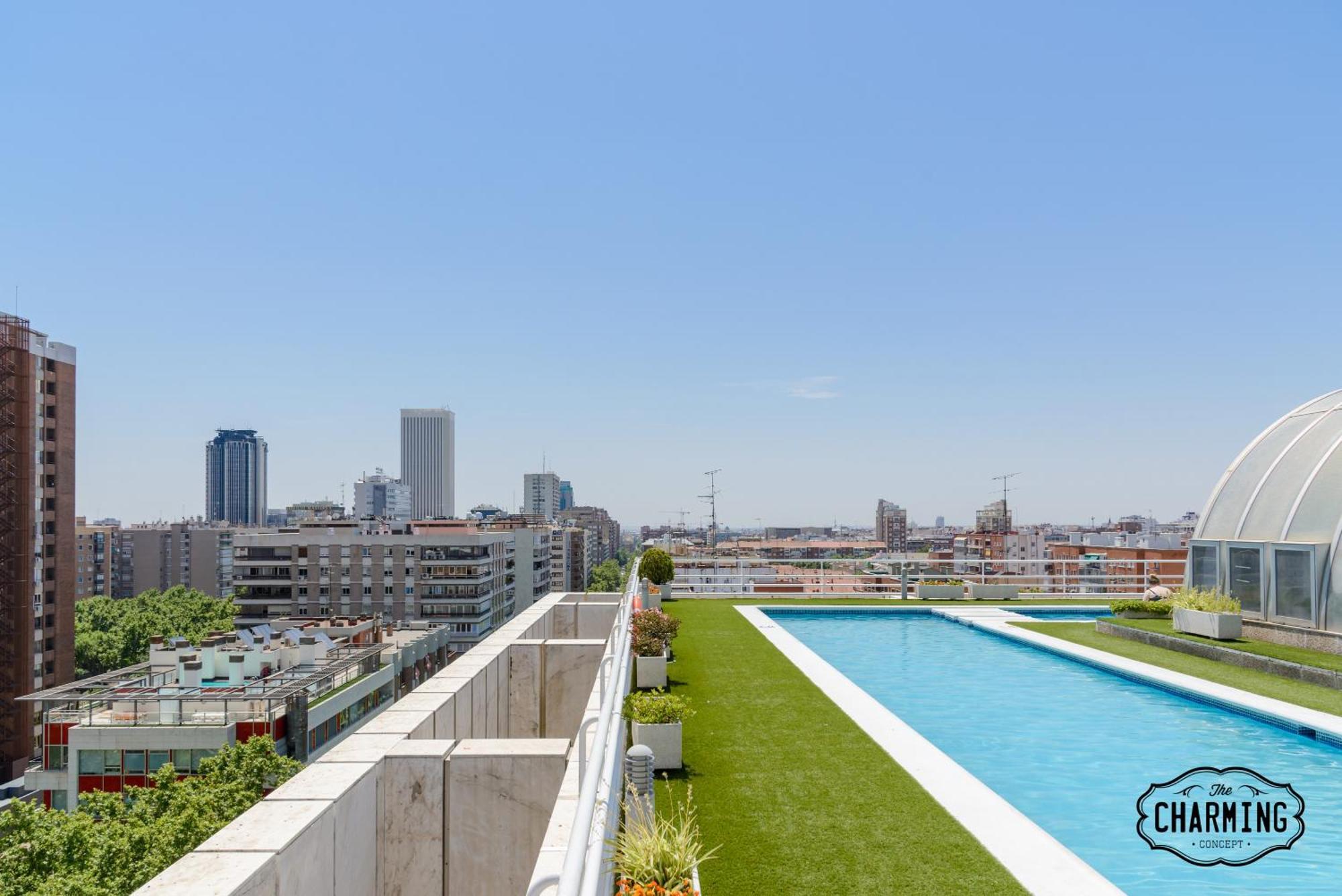 Apartament Charming Eurobuilding 2 Terrace Exclusive - Plaza De Parking Madryt Zewnętrze zdjęcie